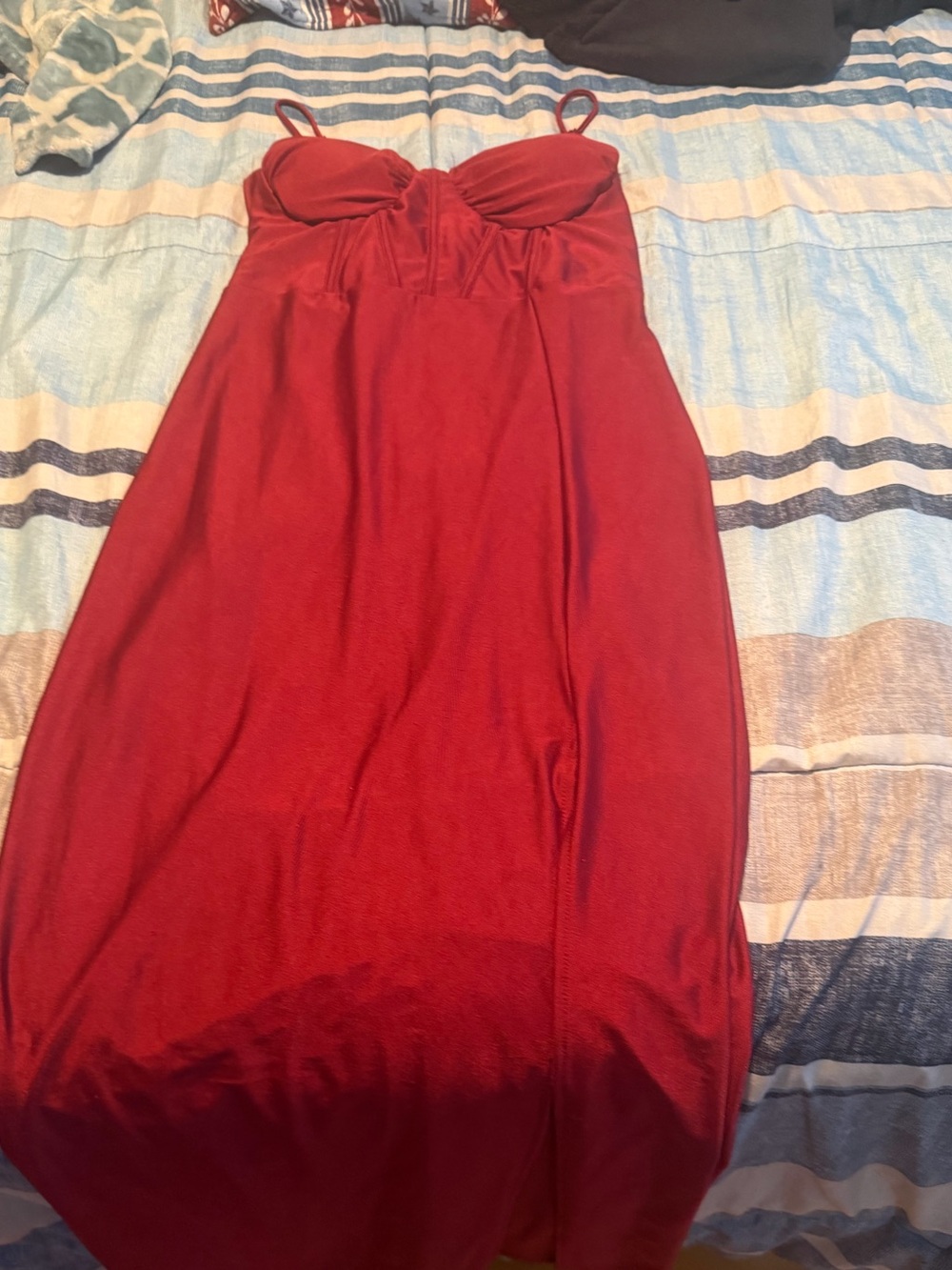 E.L.H. Studio Satin Burgundy dress - L